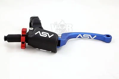 ASV C6 Pro Clutch Lever Blue Long Kawasaki KX250F 2011-16 KX450F 2009-16 — 第 1/2 张图片