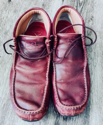 Twisted X Red /Brown Leather Chukka Driving Moc Boots Shoes Men’s 10.5 M *EX*  - Image 1 of 4