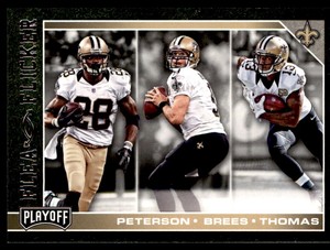 2017 Panini Playoff Flea Flicker Adrian Peterson/Drew Brees/Michael Thomas New