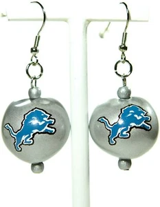 NFL Detroit Lions Go Nuts Kukui Nut Earrings, New - Picture 1 of 2