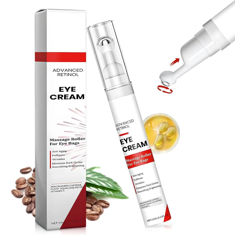 Allony Retinol Eye Cream 15ml, Augencreme Gegen Falten und Augenringe,