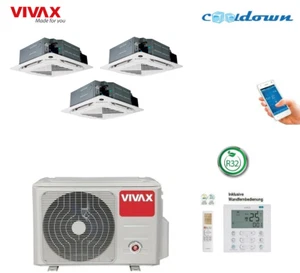 VIVAX Deckenkassette Multisplit 3 x 3,5 KW 4-Wege Klimaanlage Wandfernb. + WIFI - Bild 1 von 8