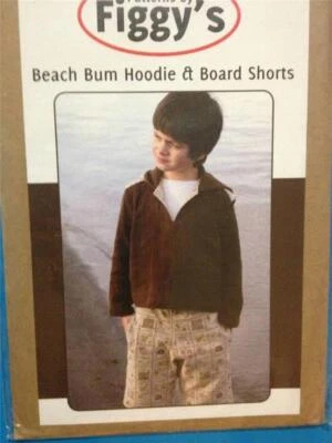Figgys Sewing Pattern 0000 Beach Bum Hoodie & Board Shorts Size 8-14 UC - Image 1 of 3