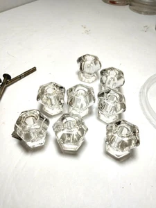 8 Glass Drawer Pulls KNOBS for an Early Dresser, ca.early 1900's VTG Original