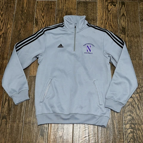 Mens Northwestern Wildcats Football Adidas Climawarm 1/4 ZIp Sweatshirt Sz. M Cover