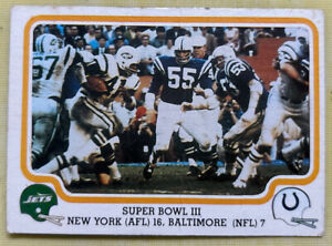 1979 Fleer Team Action Super Bowl III NY Jets Baltimore Colts Matt Snell 59 Poor