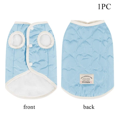 Otoño Invierno Mascota Chaleco Cachorro Gato Sin Pelo Cálido Acolchado Abrigo Botón Chaqueta Chaleco Foto 1 de 4