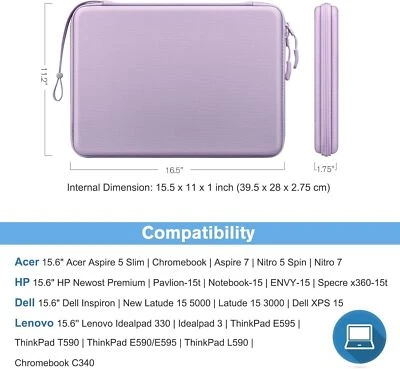 Funda rígida para computadora portátil de 15,6 pulgadas a prueba de golpes para HP Dell Samsung Foto 1 de 4