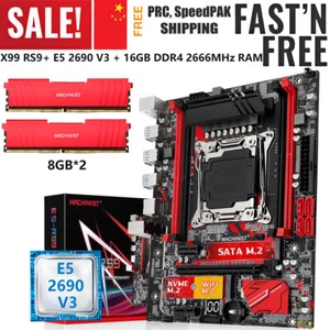 LGA 2011-3 X99 RS9 Motherboard E5 2690 V3 CPU 16G DDR4 2666MHz RAM WIFI/NVMe M.2 - Picture 1 of 14