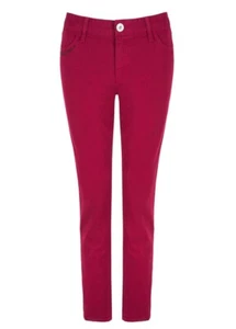 Pantalones de mezclilla Banana Republic L'Wren Scott Burgandy con logotipo bordado pierna ajustada - Imagen 1 de 1