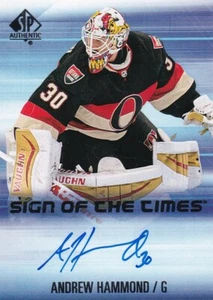 15-16 SP AUTHENTIC SIGN OF THE TIMES ANDREW HAMMOND #SOTT-AH OTTAWA SENATORS - Picture 1 of 2