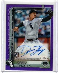 2025 Topps Chrome DREW THORPE Rookie Auto Purple Refractor # 18/250 - Picture 1 of 2