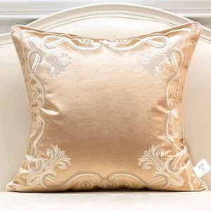 20 x 20 Inch European Cushion Cover Luxury Velvet Home Decorative Embroidery ... - Picture 1 of 8