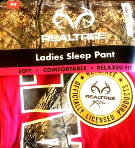sz MEDIUM REALTREE Ladies Sleep Pant Soft, Comfortable, Relaxed fit NEW HOT PINK - Picture 1 of 6
