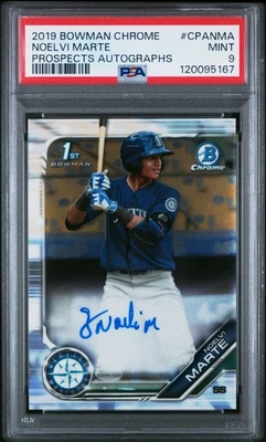 2019 BOWMAN CHROME PROSPECTS AUTOS #CPANMA NOELVI MARTE PSA 9 AUTO - Image 1 of 2