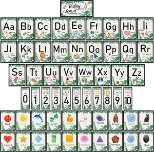 58 Pieces Educational Preschool Cards Kids Early Learning Poster Alphabet Number - Picture 1 of 12