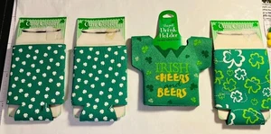 (4) SOPORTES PARA BEBIDAS IRLANDESES KOOZIES HUGGIES (4) DÍA DE SAN PATRICIO KOOZIES HUGGIES NUEVO - Imagen 1 de 6