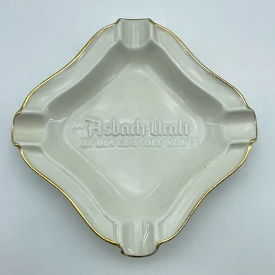 Cenicero de porcelana Uralt THOMAS Asbach vintage adorno dorado 6,5 pulgadas vajilla Alemania Foto 1 de 4