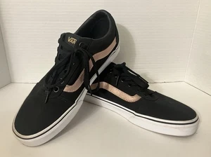 Vans Old Skool Skate Sneakers Black Rose Gold Canvas 500714 Size 10 - Picture 1 of 8