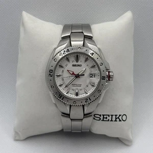 Seiko,Perpetual Calendar GMT White Dial WR100M 8F56-0020 (Working) - Picture 1 of 8