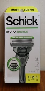 Schick Hydro SENSITIVE 5 Blade Razor Handle +2 Cartridge Trimmer & Stubble Saver - Picture 1 of 6