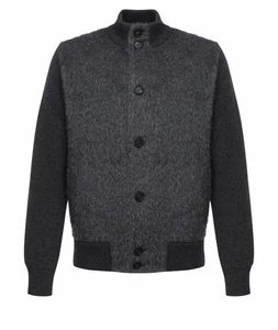 $2,850 Brioni Textured Grey ALPACA Mock Neck Jacket 48US (58EU) - Picture 1 of 10