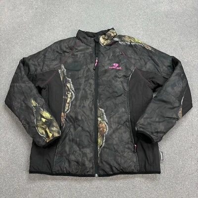 Jaqueta RealTree Feminina Grande Preta Tampão Carvalho Musgoso Camuflagem Casaco Forrado de Caça Senhora - Imagem 1 de 4