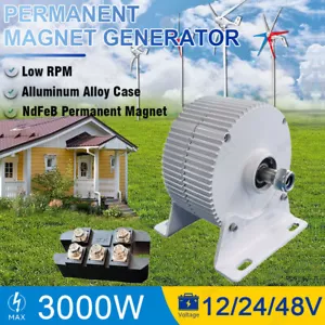 3000W Gearless Permanent Magnet Generator AC Low Speed Alternator 12V 24V 48V - Picture 1 of 18