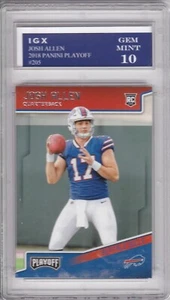 JOSH ALLEN ROOKIE CARD Buffalo Bills 2018 Playoff Football GRADE $$ GEM MINT 10! - Picture 1 of 1