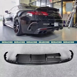 Carbon Fiber For Mercedes W217 S63 AMG Coupe Body Kit Rear Bumper Diffuser Lip - Picture 1 of 18