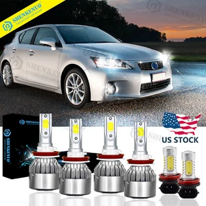 For Lexus CT 200h 2011-2017 Combo 6x LED Headlight & Fog Lights Bulbs Kit 6000K - Foto 1 di 12