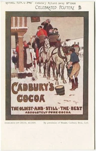 CADBURY'S COCOA, C ALDIN, CELEBRATED POSTER, TUCK No 1500 - Advertising Postcard - Picture 1 of 2