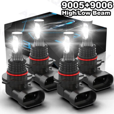 White 6000K LED Headlight Bulbs For Buick Park Avenue 1991-2005 Low & High Qty 4 - Image 1 of 4