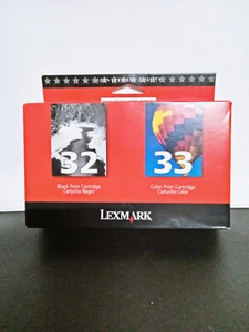 (New) Lexmark 32/33 Black & Color Print Ink Cartridges Combo Pack - Picture 1 of 2