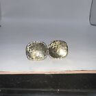 Vintage Cufflinks Gold Tone Etched Star Burst Rounded Square Cuff Links
