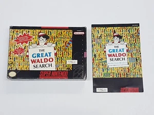 The Great Waldo Search Super Nintendo SNES solo scatola e manuale *usura - Foto 1 di 12