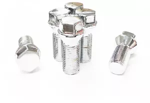 (10) 14x1.25 SHORT HEAD CHROME LUG BOLTS 17MM HEX MOST BMW 26MM SHANK CONE SEAT - Picture 1 of 3