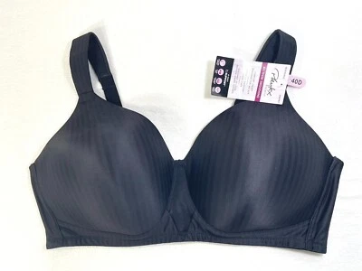 NWT Playtex Women 40D Secrets Perfectly Smooth Wireless Bra 4707 Black Stripes - Image 1 of 4