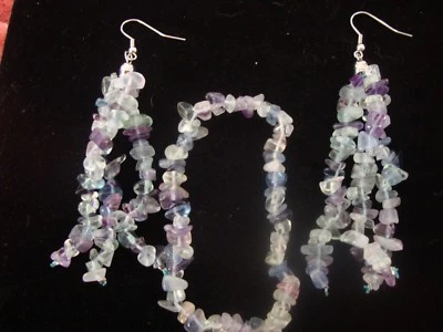 Pendientes Y Pulsera J318 FLUoRITE (Estirables)   Foto 1 de 3