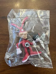 Figura de juguete de goma Dominos Pizza Noid publicidad de comida rápida 1987 bomba de dibujos animados de colección - Imagen 1 de 2