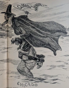 1893 Chicago World's Fair Open On Sundays? 1892 Life Magazine Illus Orig ~17x11" - Picture 1 of 2