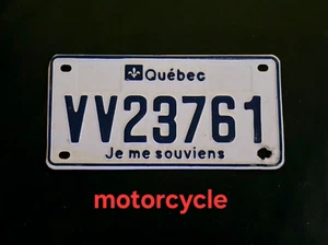 REAL expired QUEBEC Canada Motorcycle license plate tag VV 23761 - Picture 1 of 1