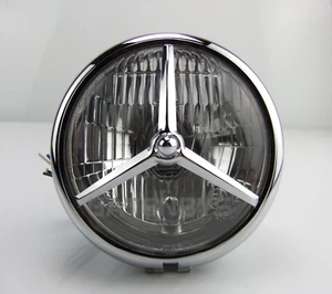 Chrome Bates Motorcycle 5.75" Headlight Missile Tri-Bar Cover Custom For Harley - Picture 1 of 14