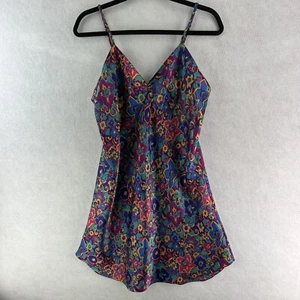 Vestido Erika Taylor Intimates Mujer Vintage Floral Sedoso Sin Mangas Chemise Talla L - Imagen 1 de 9