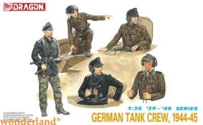 DRAGON 6014 1/35 Scale German Tank Crew 1944-45 Model Kit - Image 1 of 4
