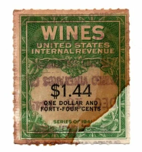 US - 1942 $1.44 Yellow Green & Black Wines Revenue Issue # RE147 Used 1947 (a1) - Picture 1 of 1