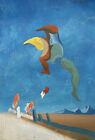 Surreal composition painting, signed Max Ernst, w COA