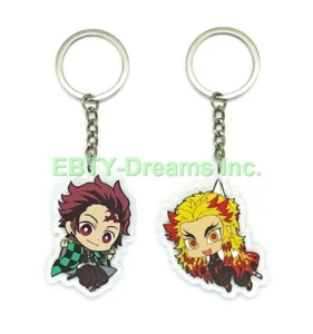 2er Set Schlüsselanhänger Dämon Anime Acryl Tanjirou Rengoku v1 - Bild 1 von 2