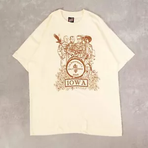Camiseta Fruit Of The Loom Vintage Años 90 Solo Iowans Gráfica L Para Hombre Amarilla - Imagen 1 de 7