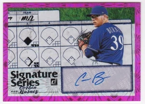 Tarjeta autografiada Donruss Signature Pink Corbin Burnes Milwaukee Brewers 2019 - Imagen 1 de 1